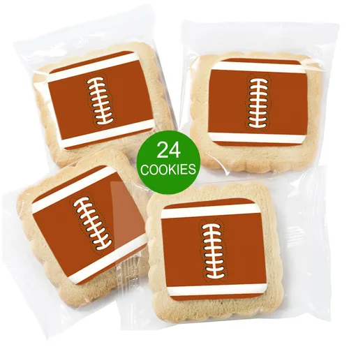 Vista 2 de Galletas de fútbol del Super Bowl envueltas individualmente, decoraciones de galletas de azúcar, regalos de fiesta, paquete de 24