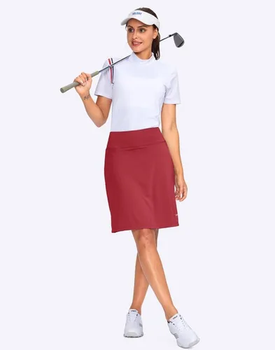 Vista 5 de Viodia - Falda pantalón deportiva de largo hasta la rodilla (20 pulgadas) para mujer, con FPU 50+ para el verano, practicar golf, tenis para mujer