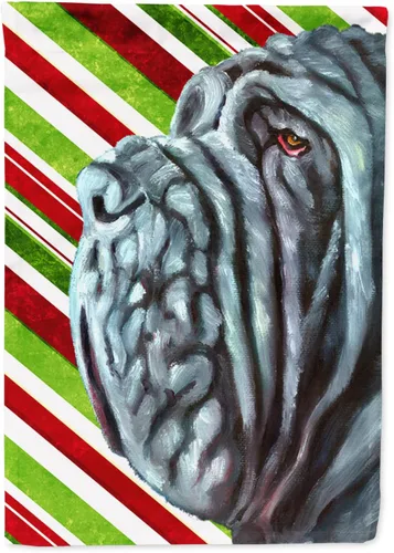 Vista 314 de Caroline's Treasures SC9334GF - Bandera decorativa para jardín, diseño de bastón de caramelo inglés, diseño de bulldog inglés, tamaño jardín
