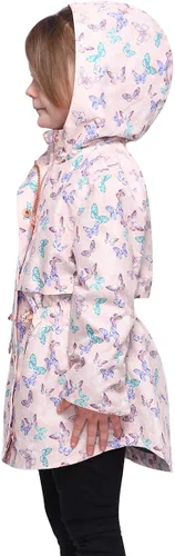 Vista 6 de Rokka&Rolla Chaqueta impermeable con capucha para niñas, ligera, rompevientos