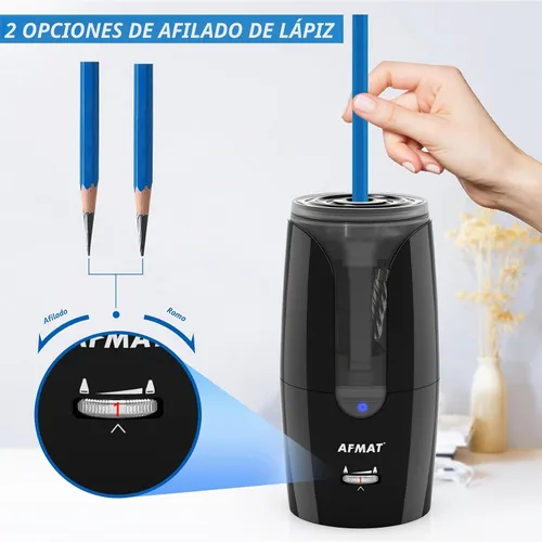 Vista 3 de AFMAT - Sacapuntas recargable de punta larga para artista, afilado rápido y parada automática, 8-17 mm de punta larga, sacapuntas eléctrico
