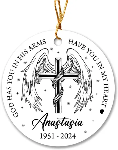 Vista 12 de Adorno de Navidad conmemorativo personalizado para mascotas, perros y gatos, A Piece of My Heart is at Rainbow Bridge, adorno de Navidad con nombre