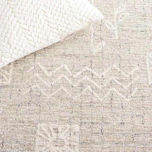 Vista 7 de SAFAVIEH Metro Collection - Alfombra de pasillo de 2 pies 3 pulgadas x 9 pies, beige y marfil, lana floral hecha a mano, ideal para zonas de alto