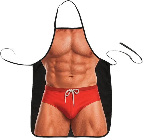 Vista 7 de HAKSEN Delantales divertidos para hombres, delantal de broma para asar para hombres y mujeres, delantal de cocina para la cocina, al aire libre