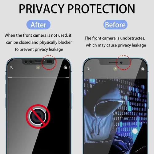 Vista 2 de Protector de pantalla de privacidad con cubierta frontal para cámara deslizante compatible con el teléfono 12 Pro Max, protección de pantalla