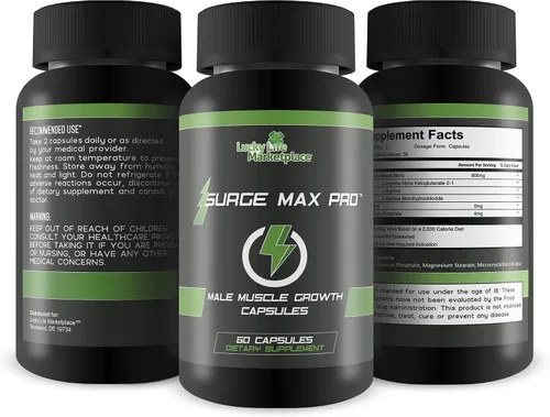Vista 4 de Surge Max Pro - Fórmula de crecimiento muscular - Mejora la potencia, la fuerza, la resistencia y la energía - Bomba muscular explosiva - Grandes