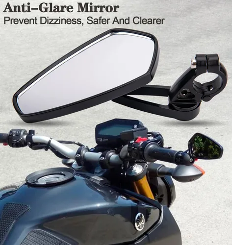 Vista 6 de Espejos de extremo de barra de motocicleta compatibles con Honda GROM MSX125 Kawasaki Z650 Z125 Z900 Z750 SV650 Yamaha MT-07 MT-03 MT-09 MT-10 FZ09