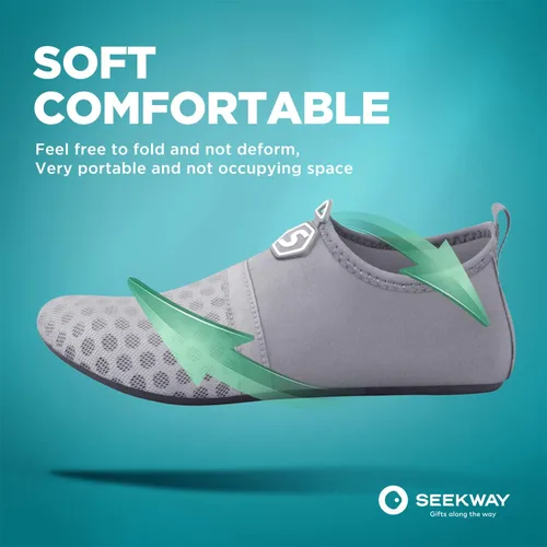 Vista 3 de SEEKWAY Water Shoes Quick-Dry Aqua Socks Barefoot Slip-on for Beach Pool Swim River Yoga Lake Surf Women Men Black SK001