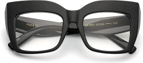 Vista 2 de FEISEDY Gafas cuadradas de gran tamaño Marco Gafas Mujeres B2475 Negro