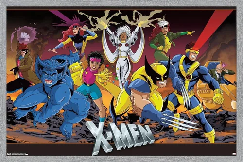 Vista 16 de Trends International Marvel Comics - Póster de pared de grupo de The X-Men, 14.725 x 22.375 pulgadas, versión enmarcada de madera de granero