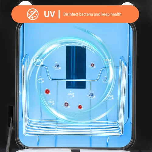 Vista 7 de Calentador de toallas calientes, gabinete profesional de toallas calientes, calentadores de toallas de spa 2 en 1 para tratamientos faciales, 5 l.