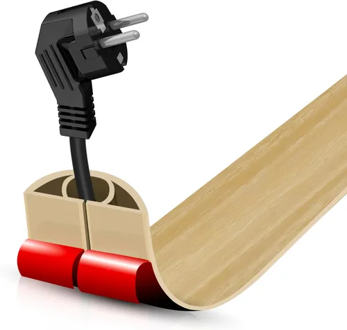 Vista 88 de Cubierta autoadhesiva para cables de suelo, gestión de cables de 3.3 pies, protector de tira de extensión para cables, evita tropiezos de cables