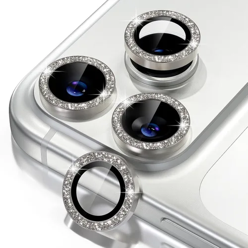Vista 41 de Misea Compatible con iPhone 16 Pro/iPhone 16 Pro Max, protector de lente de cámara de vidrio templado Ultra-HD, protector de pantalla de anillo Negro
