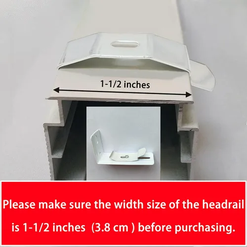 Vista 3 de 6 clips verticales para persianas verticales en L, 3 pulgadas de longitud para persianas verticales con ancho de barandilla de 1-1/2 pulgadas, clips