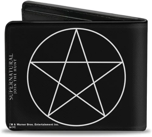 Vista 2 de Buckle-Down - Cartera bifold para hombre (poliuretano), color negro y blanco