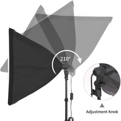 Vista 3 de Kit de iluminación continua de sombrillas de 800 W 5500 K con sistema de soporte de fondo para producto de estudio fotográfico, fotografía