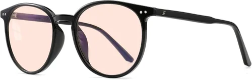 Vista 17 de Gafas redondas de computadora con bloqueo de luz azul para mujeres y Verde albahaca