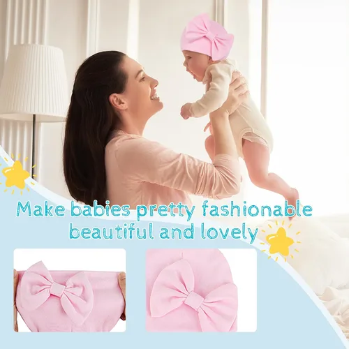 Vista 2 de Zando Gorros de bebé recién nacido, gorro suave lindo para bebés de 0 a 6 meses