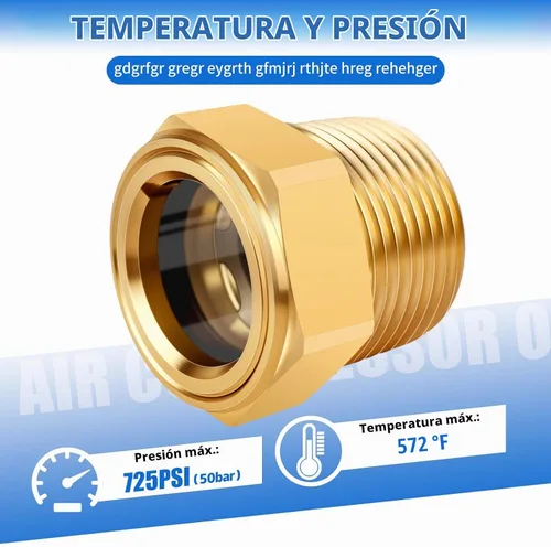 Vista 3 de Vista de aceite para compresor de aire, 1 NPT macho cabeza hexagonal de aceite de vidrio de vista de aceite de latón macizo resistente, indicador
