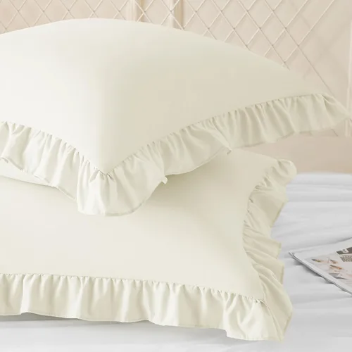 Vista 2 de KKJIAF Paquete de 2 fundas de almohada con volantes de 18 x 18 pulgadas