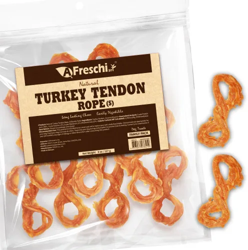 Vista 17 de A Freschi srl Tendones de pavo para perros, golosinas saludables para perros de origen estadounidense, masticables para cachorros sin piel cruda