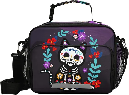 Vista 7 de Bolsa de almuerzo de béisbol aislada, color negro, enfriador, contenedor de alimentos para adultos, hombres y mujeres