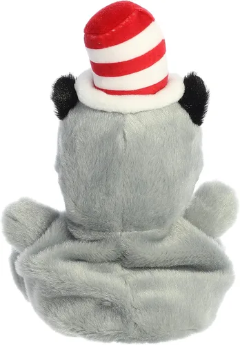 Vista 4 de Aurora® Fantástico gato astronauta Dr. Seuss™ en el sombrero Palm Pals™ - Narración mágica - Inspiración literaria - Gris 5 pulgadas