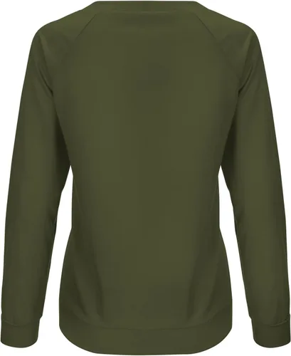 Vista 4 de PANOEGSN Sudaderas sencillas para mujer, cuello redondo, manga larga, casuales, lisas, modernas, para atletismo