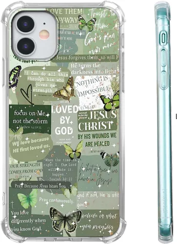 Vista 6 de Funda para Celular con Versículos de la Biblia, Colocación de Citas Cristianas de Jesús, Diseño Collage, Funda Protectora Suave de TPU de Moda