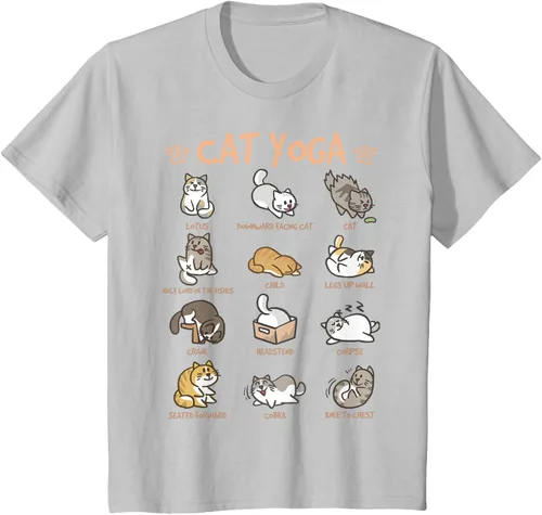 Vista 32 de Cat Yoga Poses Cats Practicing Mindfulness Meditación Kitten - Camiseta, Negro, S