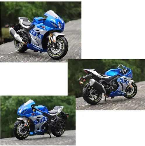 Vista 6 de HTLNUZD Modelo de aleación de motocicletas de carreras 1/18 para Suzuki GSX-R1000 R Vehículos de fundición estática, regalo de exhibición