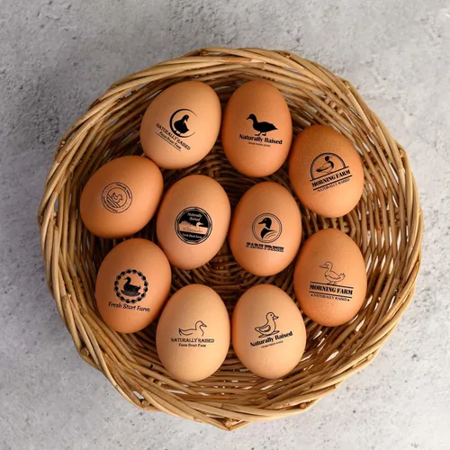 Vista 5 de Sellos de huevos para huevos frescos, sello de huevo personalizado y etiqueta de huevo de pato para creaciones de granja y cocina con múltiples