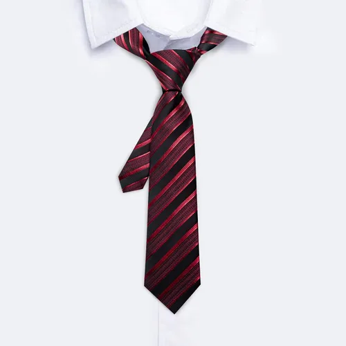 Vista 273 de Barry.Wang Corbata de niño regular seda tejida rayas sólido lazo bolsillo cuadrado
