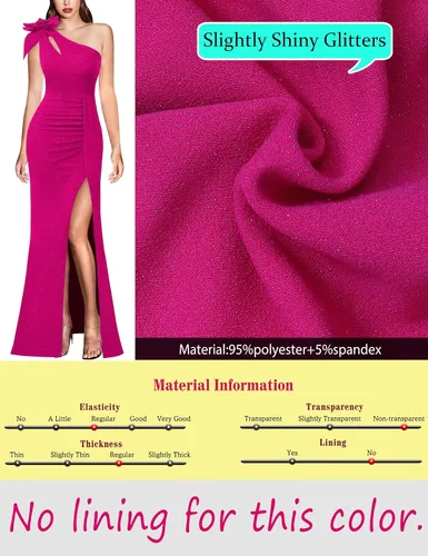 Vista 6 de VFSHOW Vestido largo formal de fiesta con un hombro descubierto para mujer, diseño de flores 3D, vestido de noche con abertura dividida