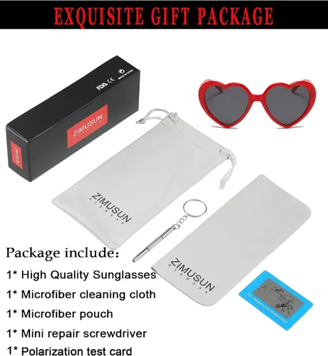 Vista 7 de ZIMUSUN Lentes de sol polarizados en forma de corazón para niñas, de 3 a 10 años, protección UV400