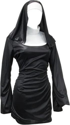 Vista 3 de Disfraz de mujer pecadora hábito de monja para Halloween juego de rol y cosplay