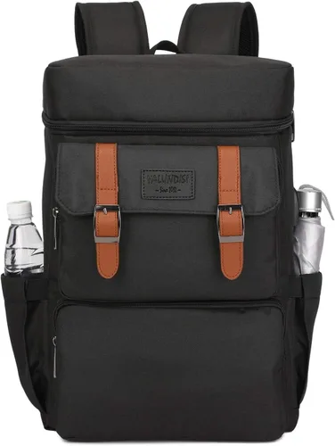 Vista 6 de YALUNDISI Mochila vintage para hombres y mujeres, mochila para laptop, mochila universitaria de 15.6 pulgadas