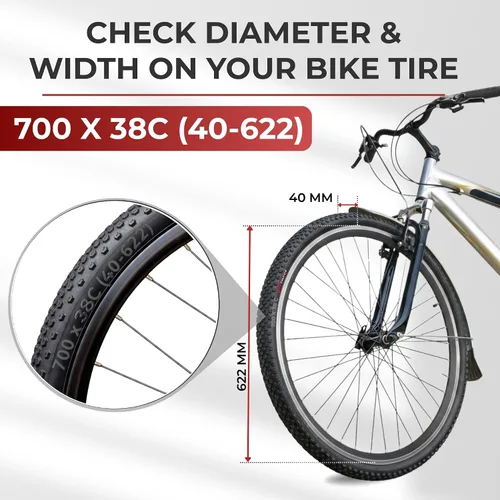 Vista 2 de Fincci Pair 700x38c Bike Tire - Gravel Foldable Kevlar 40-622 Puncture Resistant Bike Tires 1 mm Nylon - Grooved 700c Bike Tire - 28 inch Tyre for