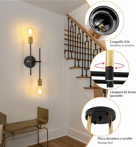 Vista 4 de Sputnik - Lámpara de techo semiempotrada con 2 luces Sputnik para dormitorio, comedor, baño, pasillo, sala de estar