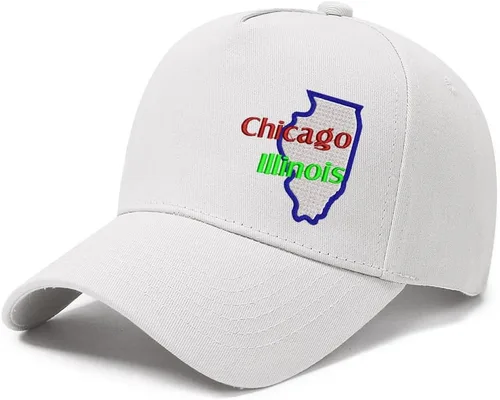 Vista 11 de Chicago Lllinois Gorras De Béisbol Bordadas Personalizadas Sombrero Deportes A Aire Libre