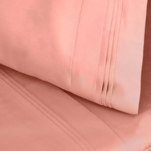 Vista 5 de Superior Juego de funda de almohada de algodón egipcio de 1500 hilos, color rosa empolvado