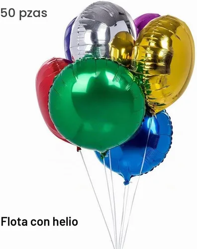 Vista 4 de 50 globos de aluminio multicolor, 18 pulgadas, 7 colores para decoraciones