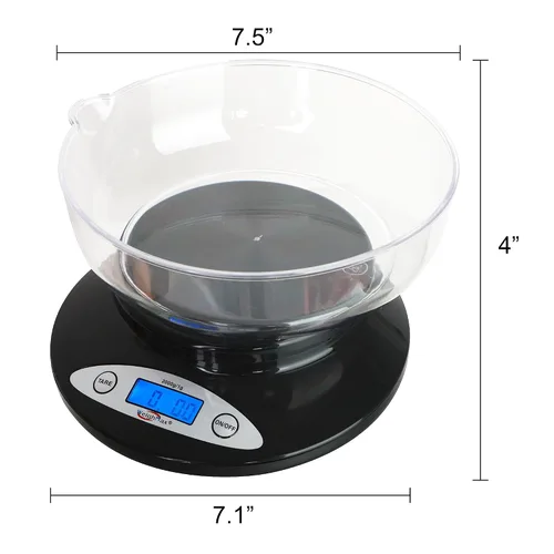 Vista 2 de Báscula de cocina electrónica Weighmax, Capacidad máx. de peso 2000 g / 5 lb, Negro