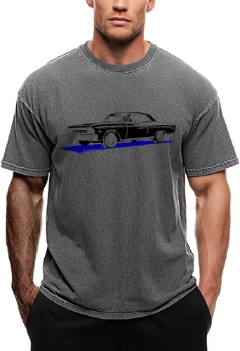 Vista 16 de domirica Camisetas gráficas para hombre, 100 % algodón lavado, manga corta, cuello redondo, Y2K, tallas grandes y altas, camisetas de verano 2026