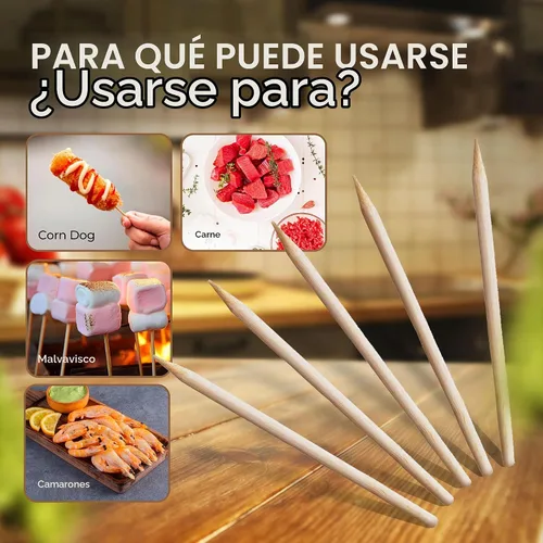Vista 7 de Alpine Cuisine Brochetas de bambú para barbacoa - Palitos de kebab de 6 pulgadas (50 unidades) para aperitivos y smores