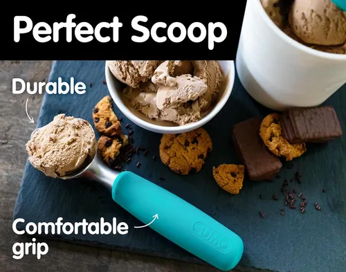 Vista 2 de SUMO Cuchara de helado de acero inoxidable con mango ergonómico, cuchara resistente, apta para lavavajillas para recoger y servir postres congelados
