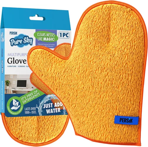 Vista 11 de persik Pure-Sky - Guante de limpieza de microfibra Ultra – Just Add Water No necesita detergentes – 2 en 1, combinación para vidrio y multiusos