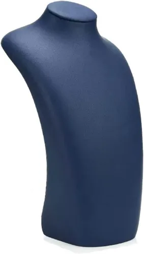 Vista 8 de Soporte de joyería de cuero azul para collar y busto, organizador de cadena de joyería 3D, soporte de exhibición de modelo de maniquí, organizador