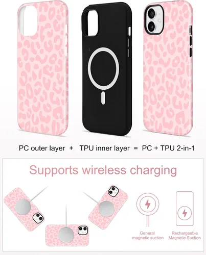 Vista 483 de Jusy Funda compatible con MagSafe con estampado de caparazón de tortuga marrón para iPhone 7/8/SE, cubierta protectora de TPU suave magnética