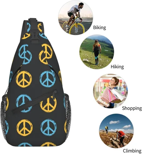 Vista 5 de Small Crossbody Bags for Women Men - Vintage Peace Symbol Print Adjustable Shoulder Bag Fanny Packs Belt Sling Bag Crossbody Purses Backpack for
